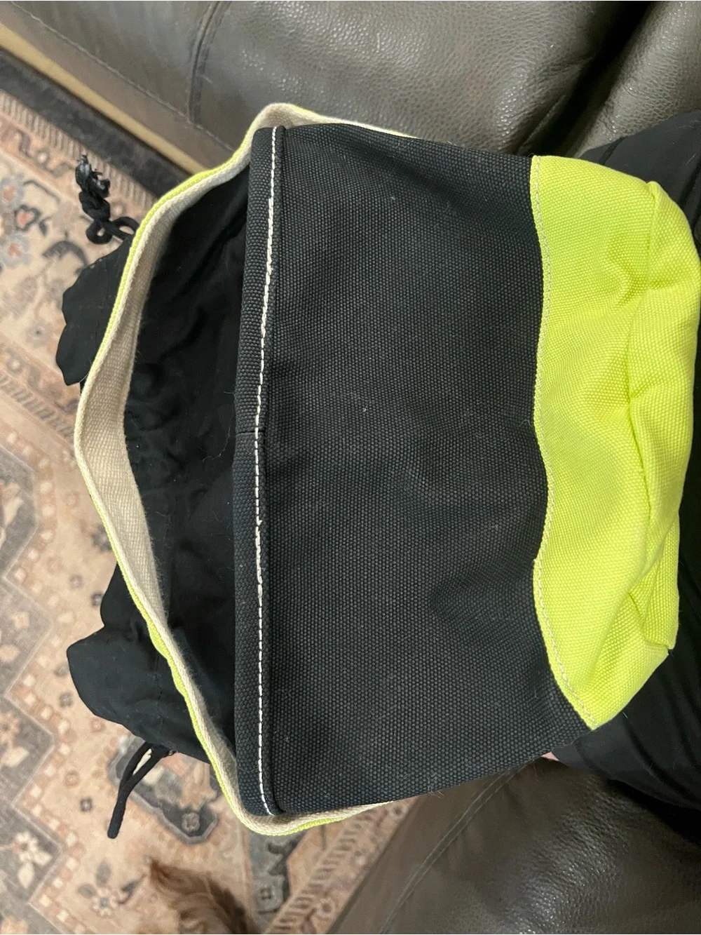 Land’s End Black & Lime Cat Face Backpack Bag - BOO Design